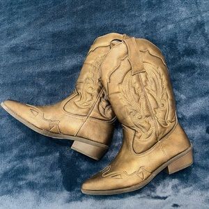 Brown Metallic Cowboy boots